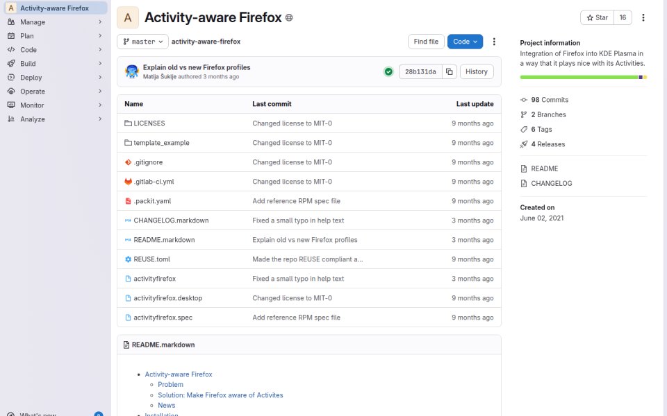 활동별 Firefox 프로필