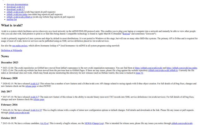 Avahi Zeroconf Browser