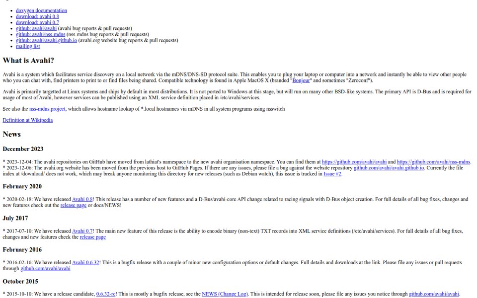 Avahi Zeroconf Browser