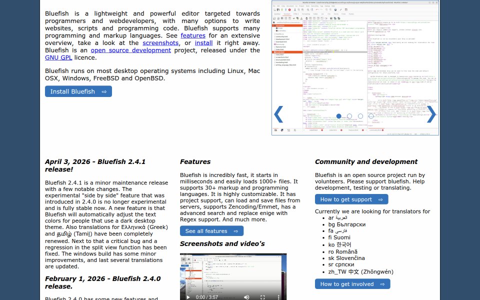 Bluefish Editor