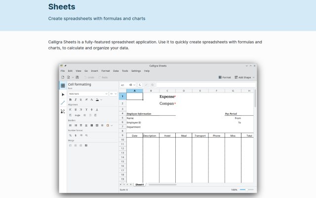 Calligra Sheets