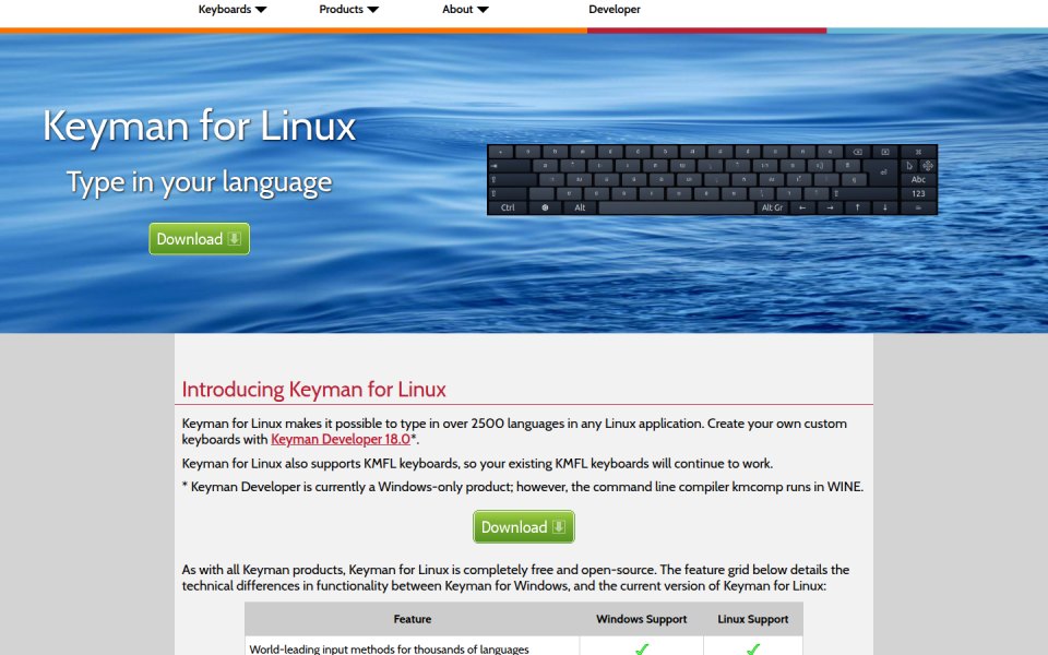 Keyman for Linux