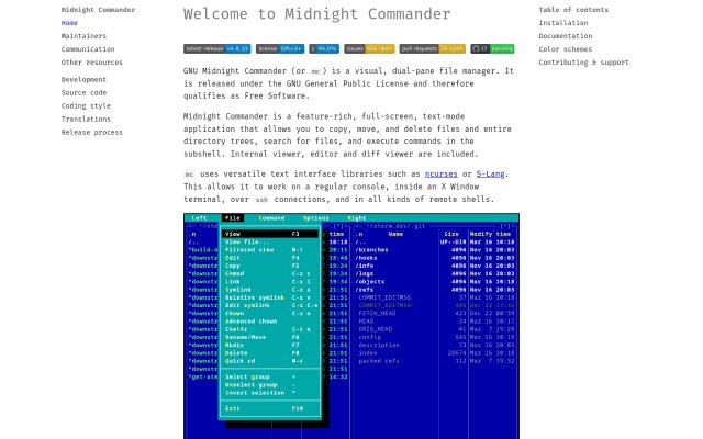 Midnight Commander editor