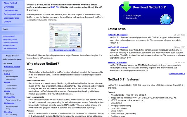 NetSurf Web Browser
