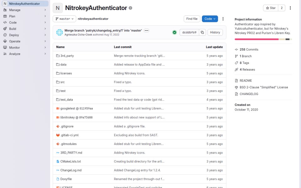 Nitrokey Authenticator