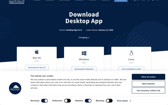 ownCloud desktop sync client