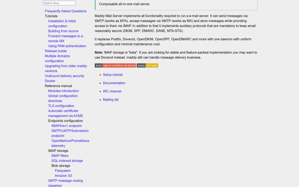 Maddy Mail Server