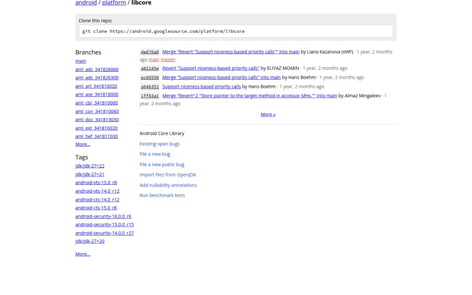 Android Platform Libcore Headers