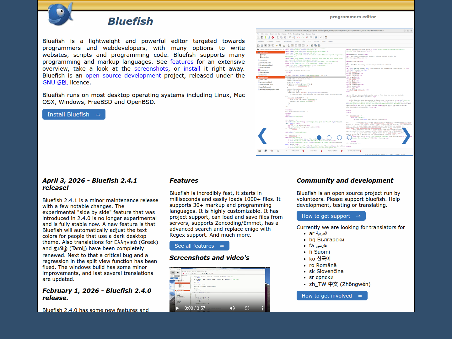 Bluefish Editor