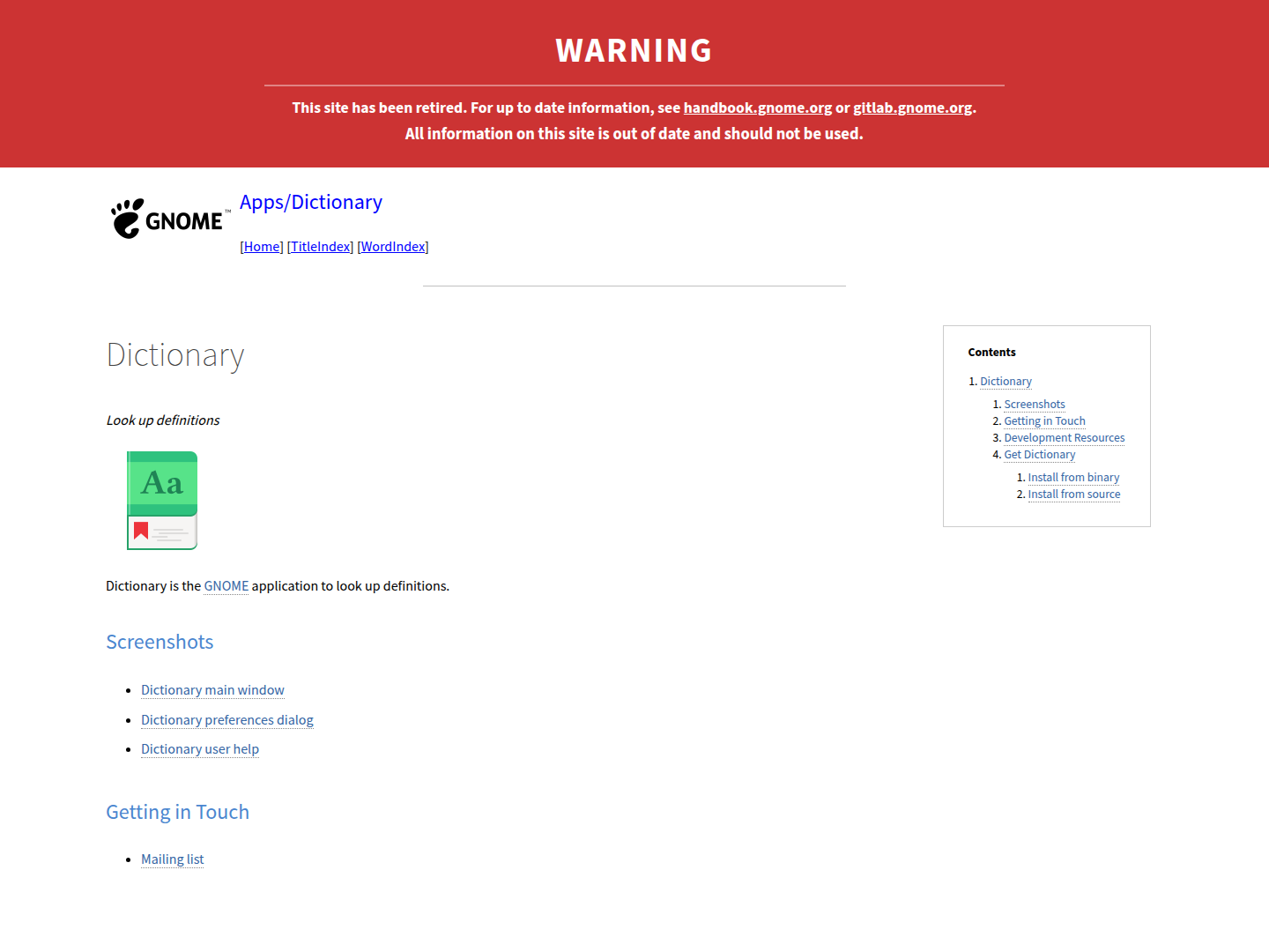GNOME Dictionary