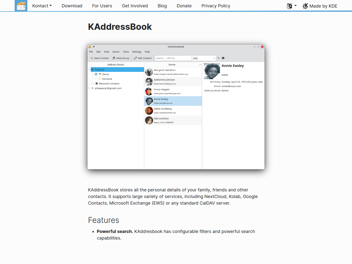KAddressBook