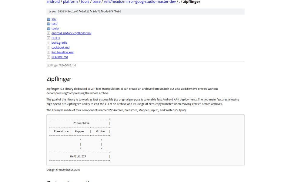 Libandroid Zipflinger Java
