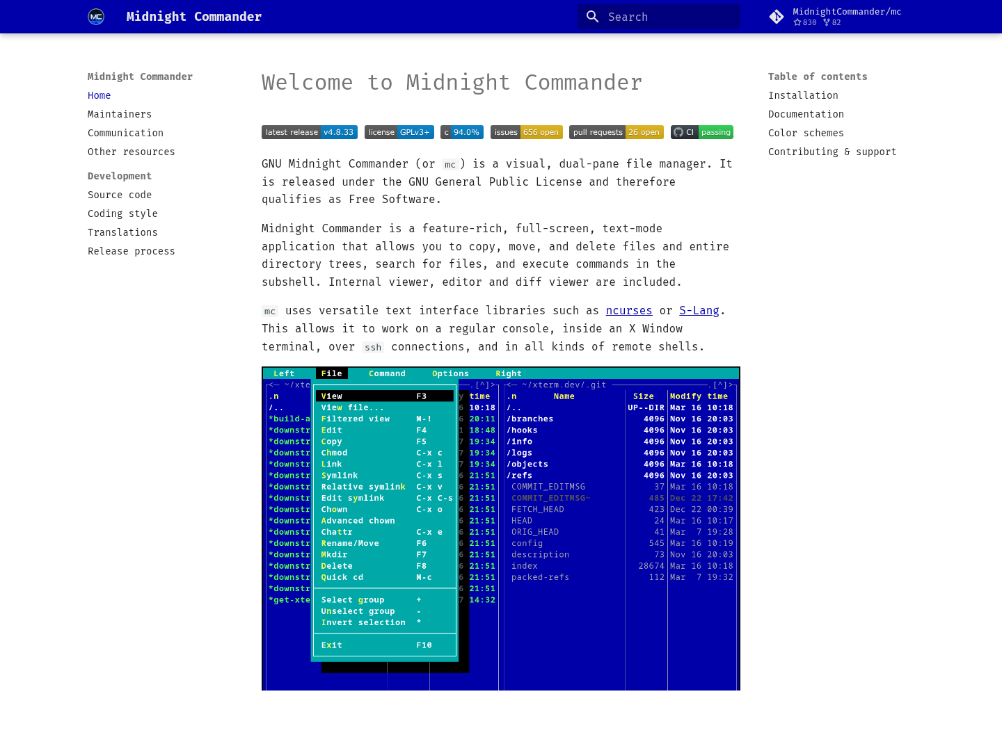 Midnight Commander editor
