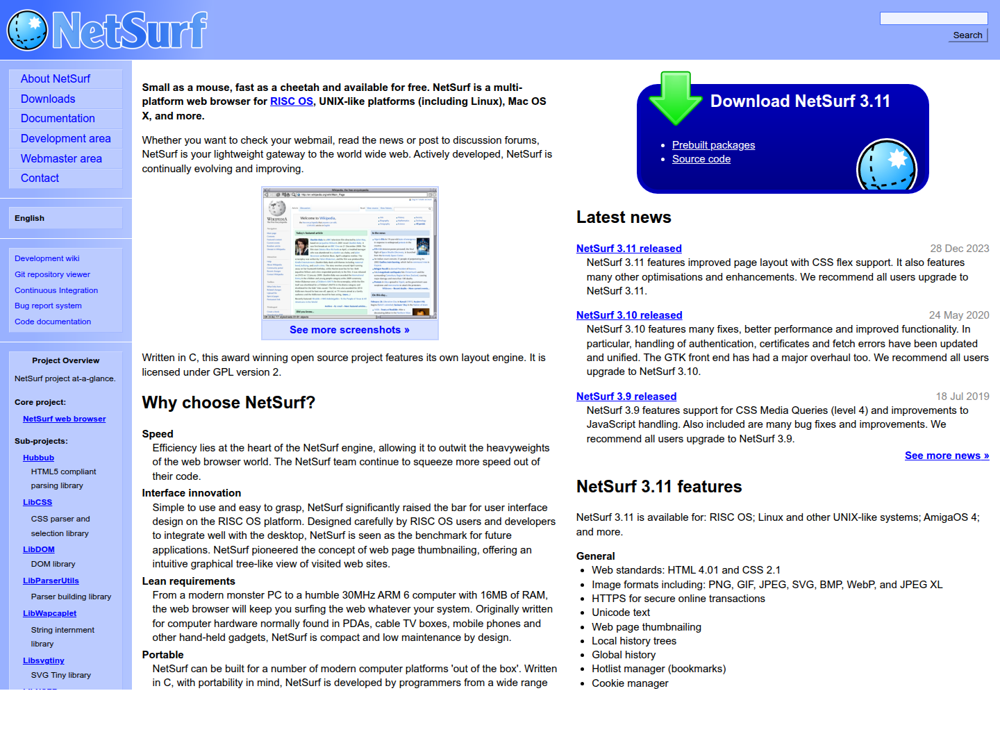 NetSurf Web Browser