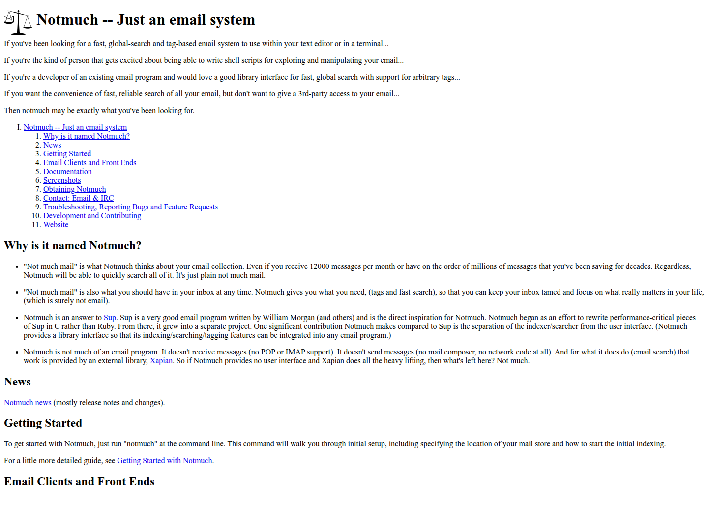 Notmuch (emacs interface)