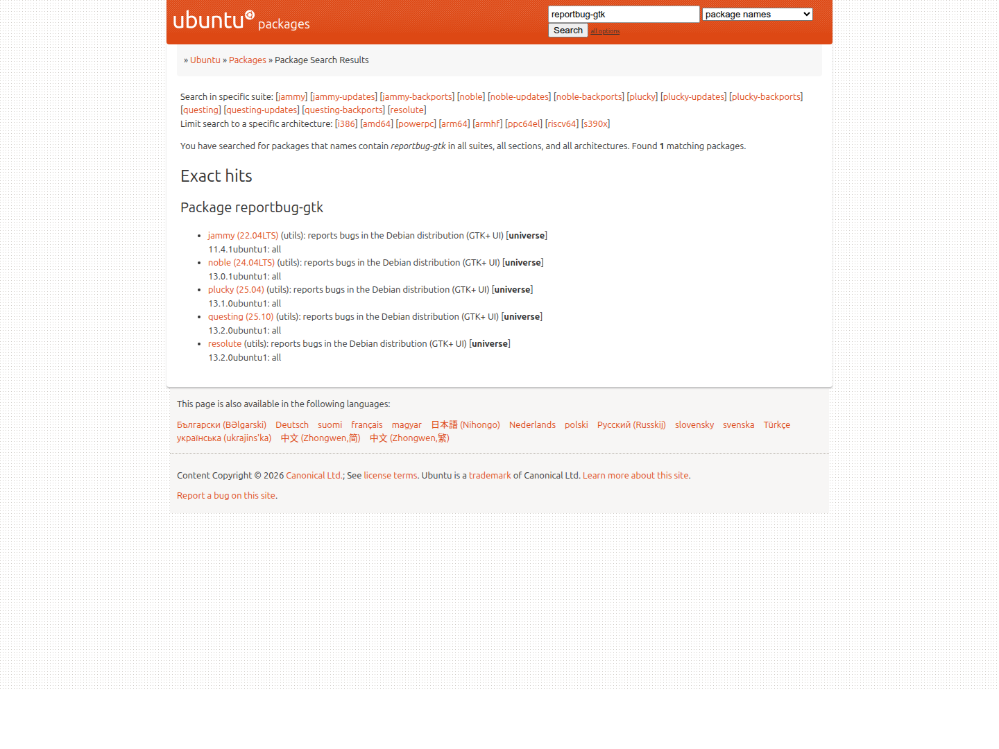 Reportbug