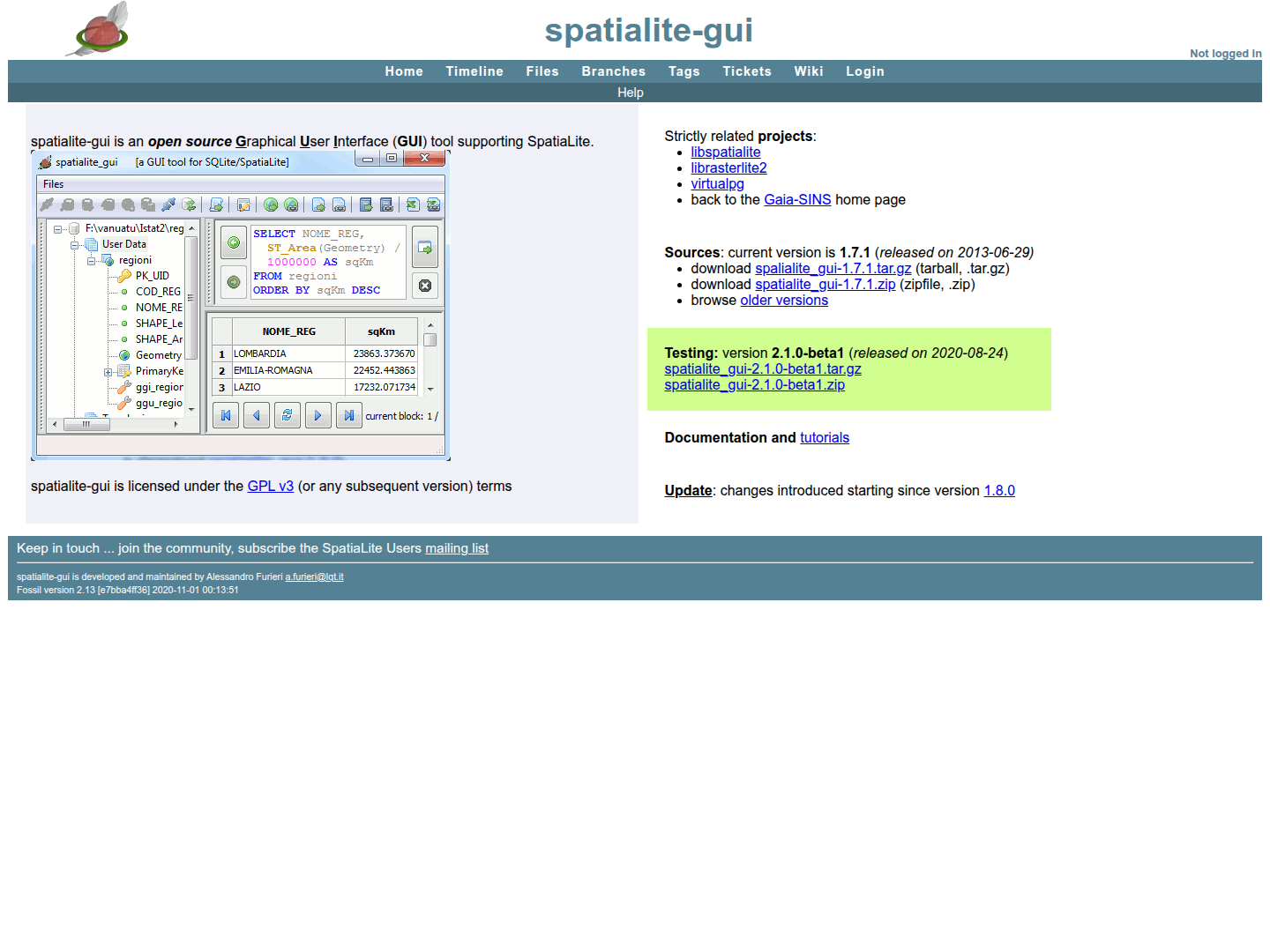 Spatialite GUI