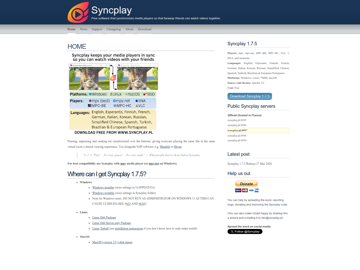 Syncplay server