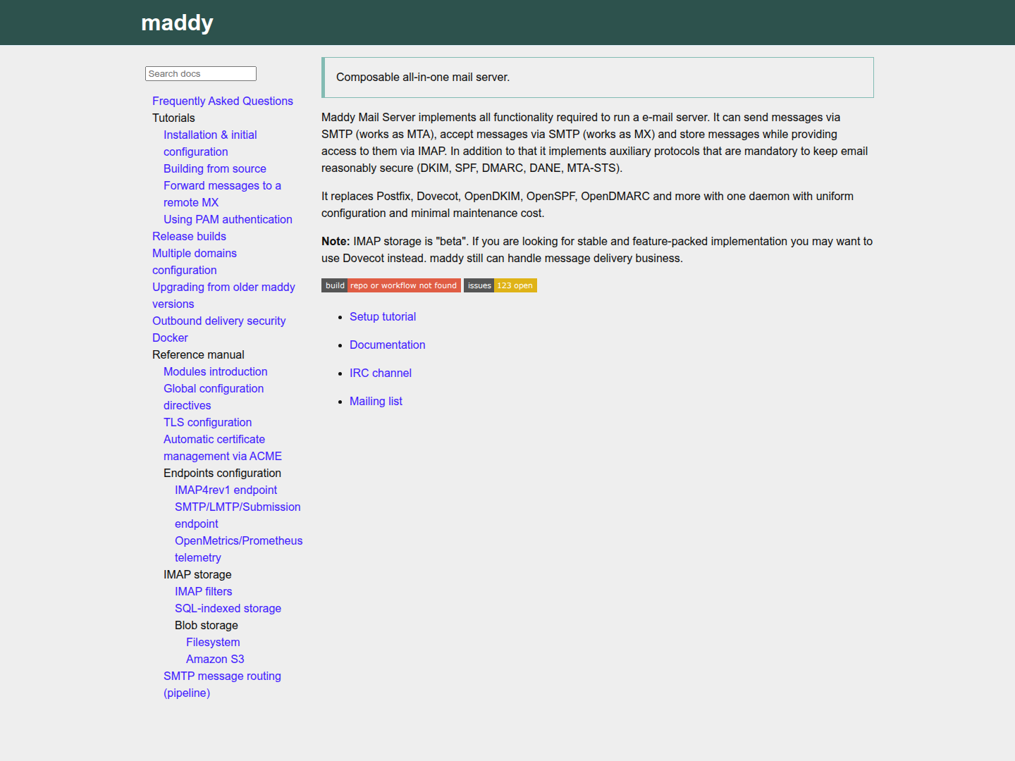 Maddy Mail Server