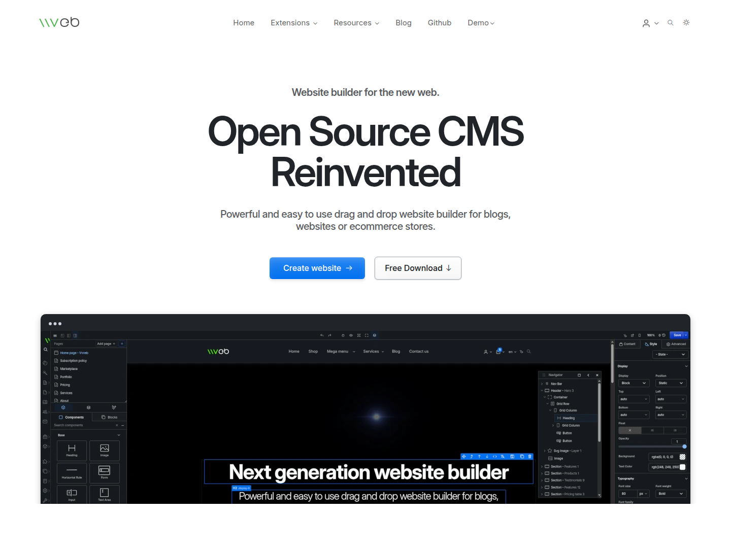 Vvveb CMS